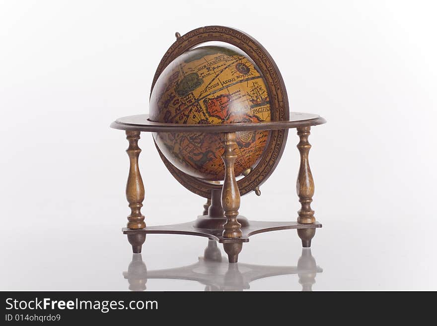 Old world globe isolated against white. Old world globe isolated against white