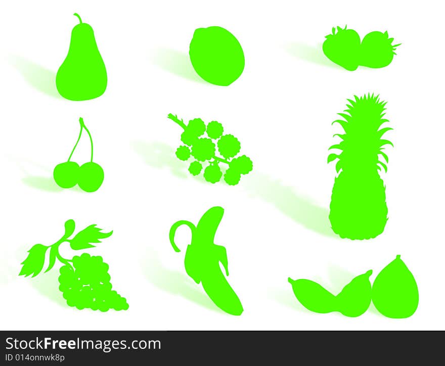 Fruit silhouette to represent healthy diet