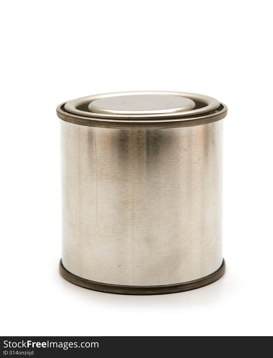 One tin on white background