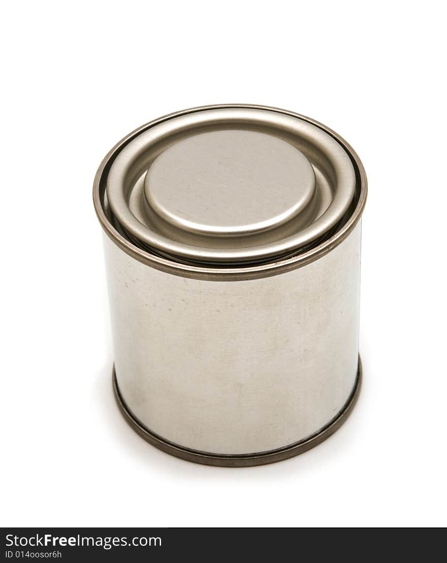 One tin on white background