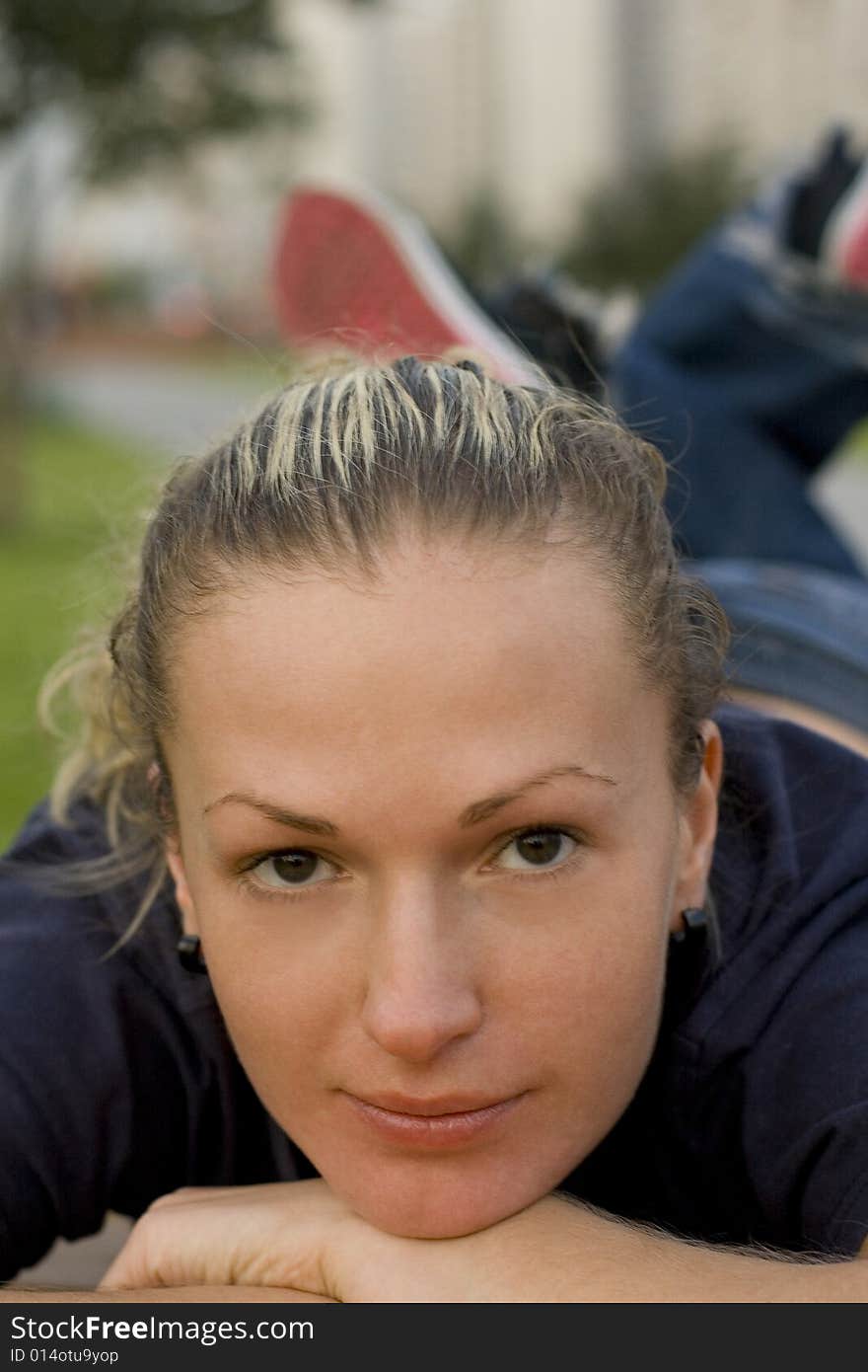 Woman relaxing in the park