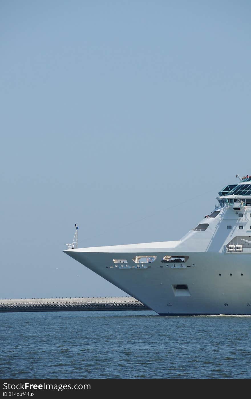 Ship entering the port