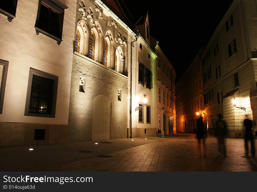 Old city street at night (Bratislava, Slovakia). Old city street at night (Bratislava, Slovakia)