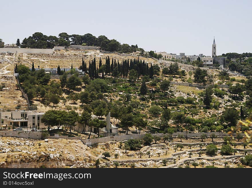 Hill near to a western wall in the city of Jerusalem. Hill near to a western wall in the city of Jerusalem