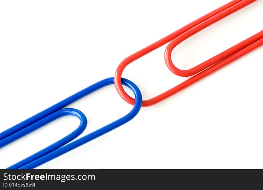 Paper clip isolated over a white background. Paper clip isolated over a white background