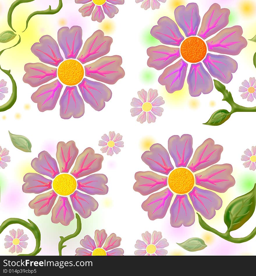 Seamless Tile with pink violet flowers. Seamless Tile with pink violet flowers