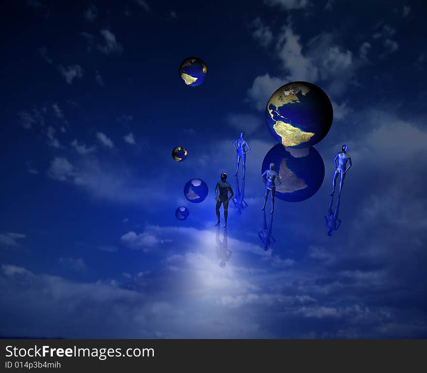 Computer generated image - Global Business . 3d