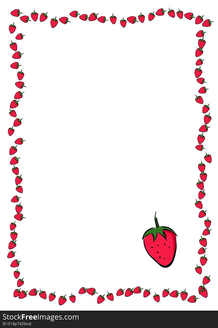 Strawberry Red On White Background