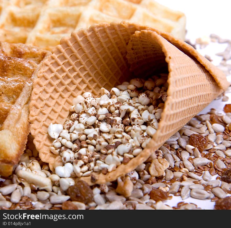 Waffles from integral wholegrain and integral wholegrain separately