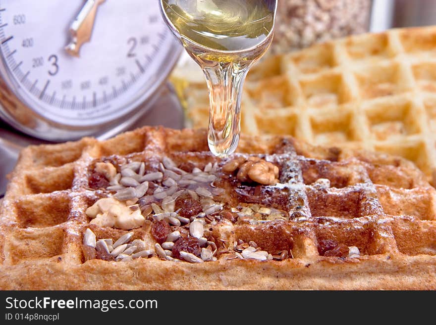 Waffles from integral wholegrain and integral wholegrain separately