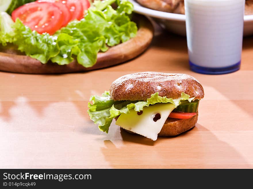 Bread with salad