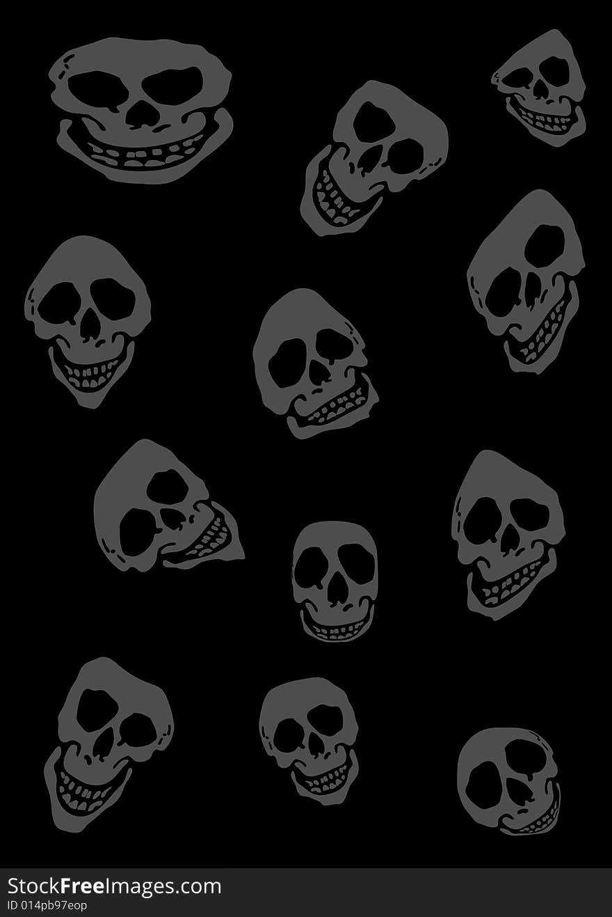 Illustration of halloween skull background