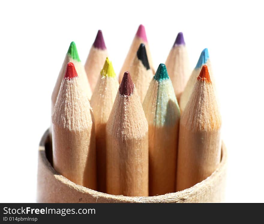 Colorful crayons on white background. Colorful crayons on white background