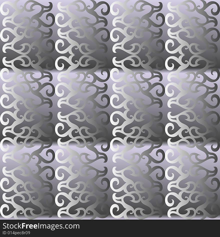 Seamless grey ornament vector pattern. Seamless grey ornament vector pattern