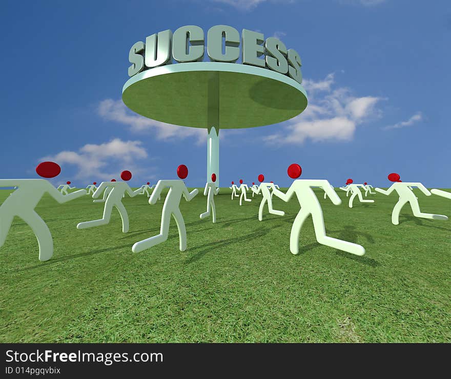 Human figures try the scaling toward the success. Human figures try the scaling toward the success