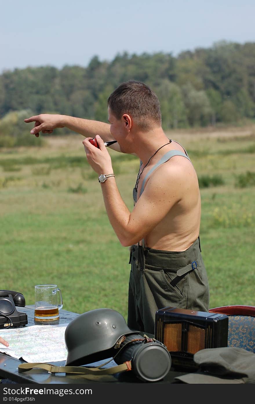 German soldier . WW2 reenacting