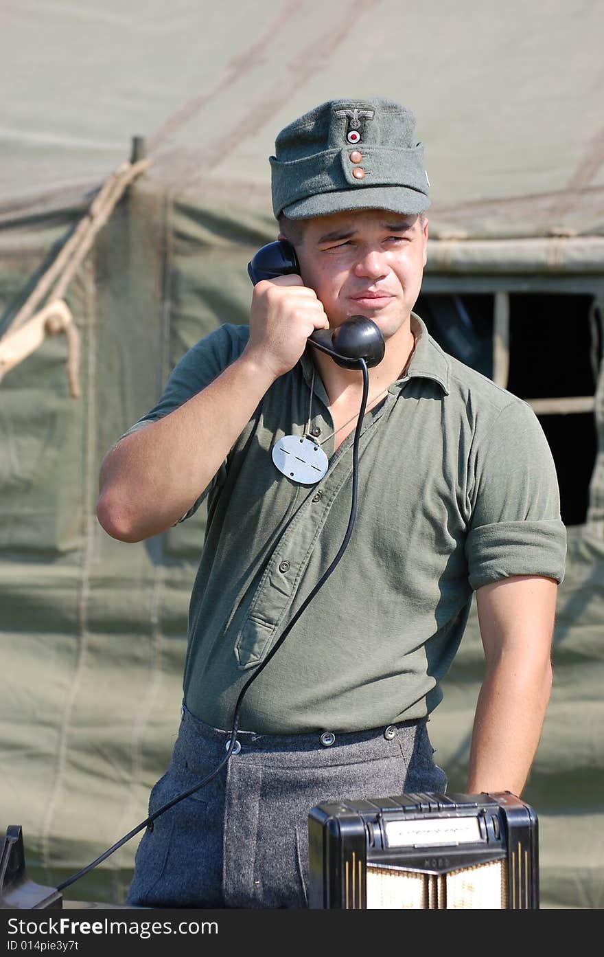 German soldier . WW2 reenacting