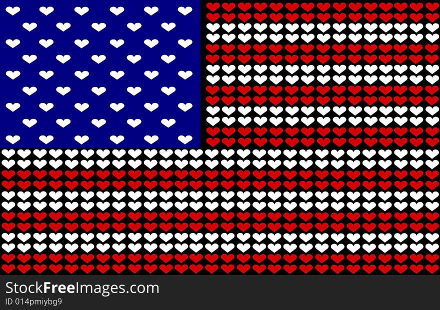 USA hearts flag