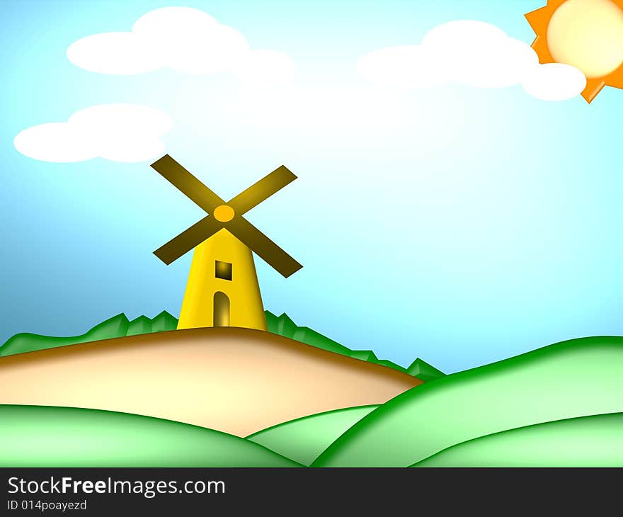 Windmill - a computer generated image