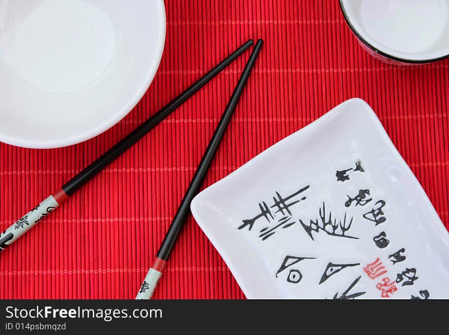 Traditional japanese restaurant utensil with sticks