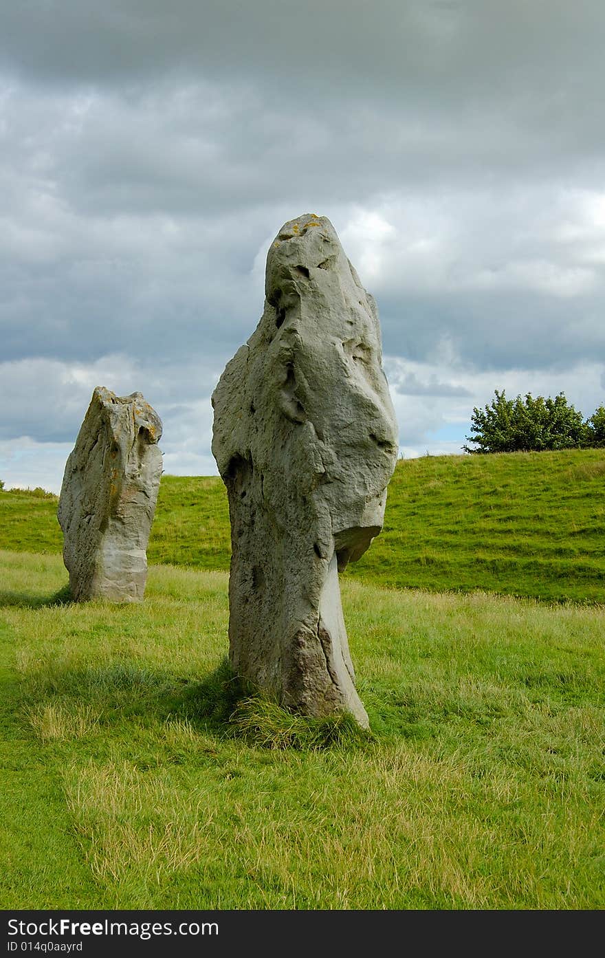 Large ancient stones on the meadow