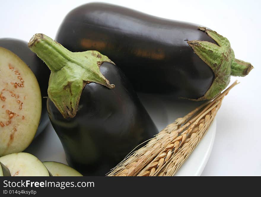 Fresh aubergines