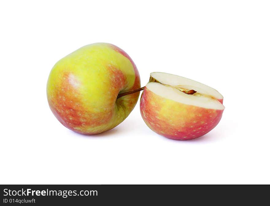 Yellow apples isolated on a white background