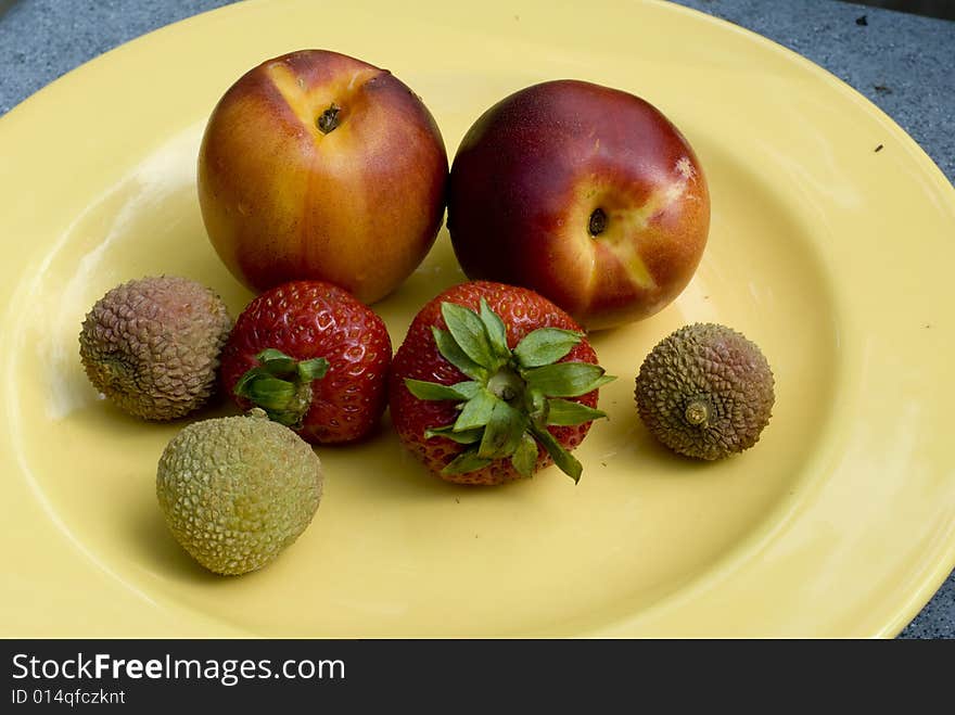 Fresh fruit on plate