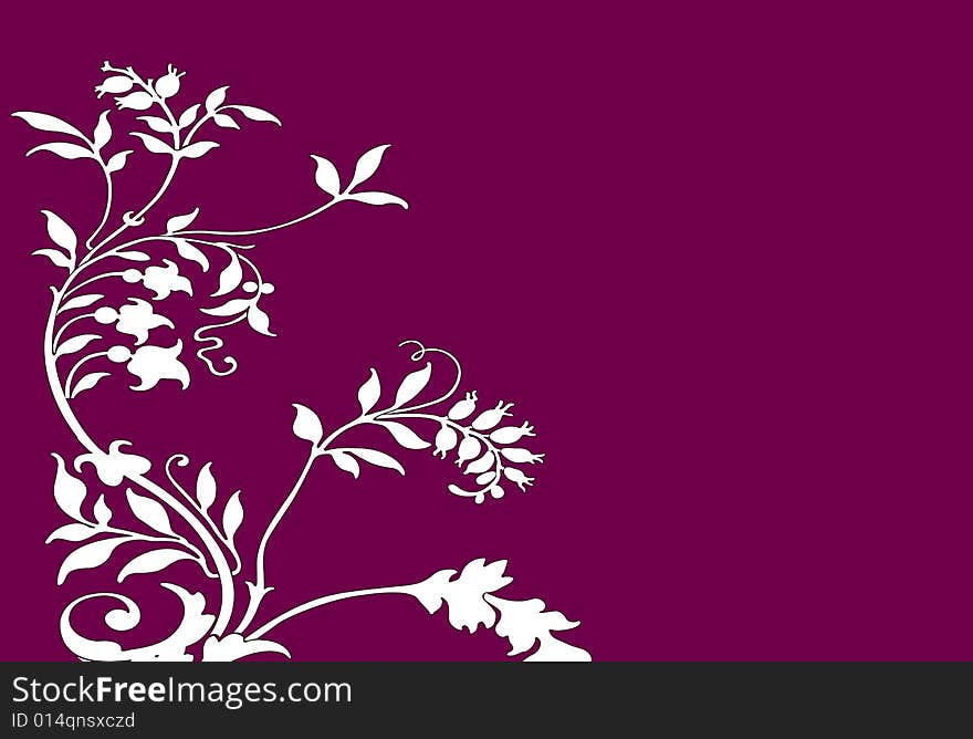 A floral design in a maroon background