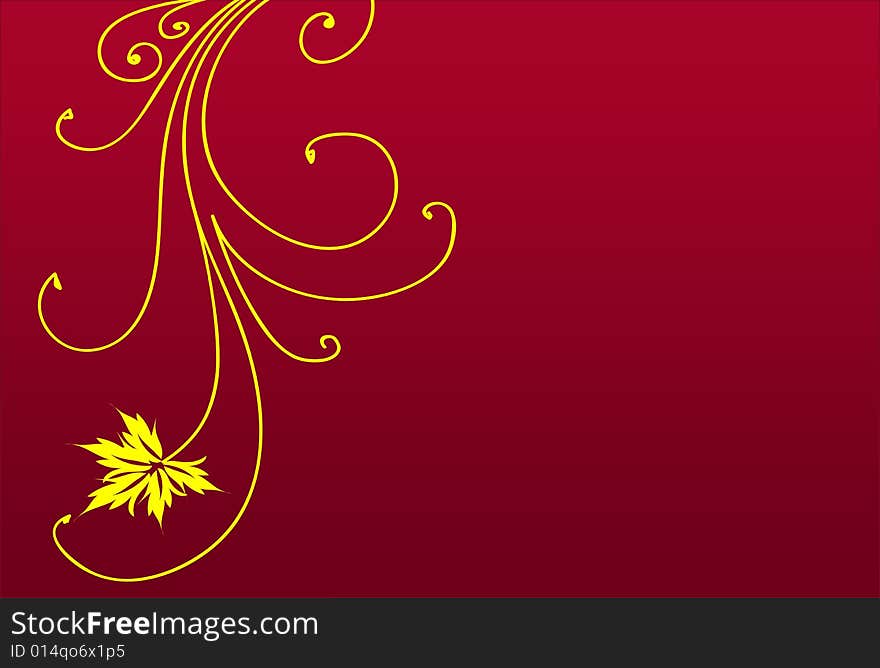 A floral design in a maroon
 background