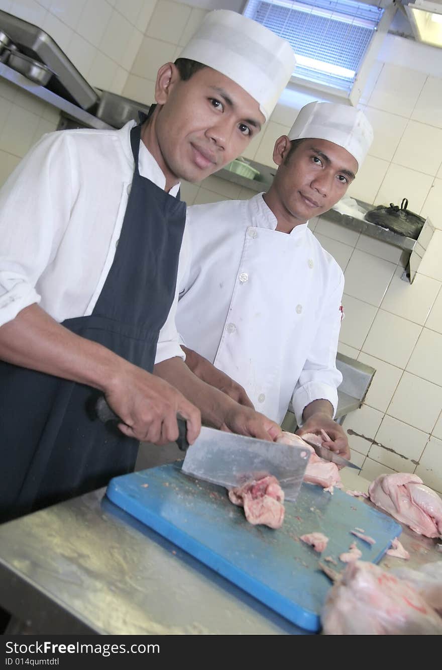 Chef at butcher