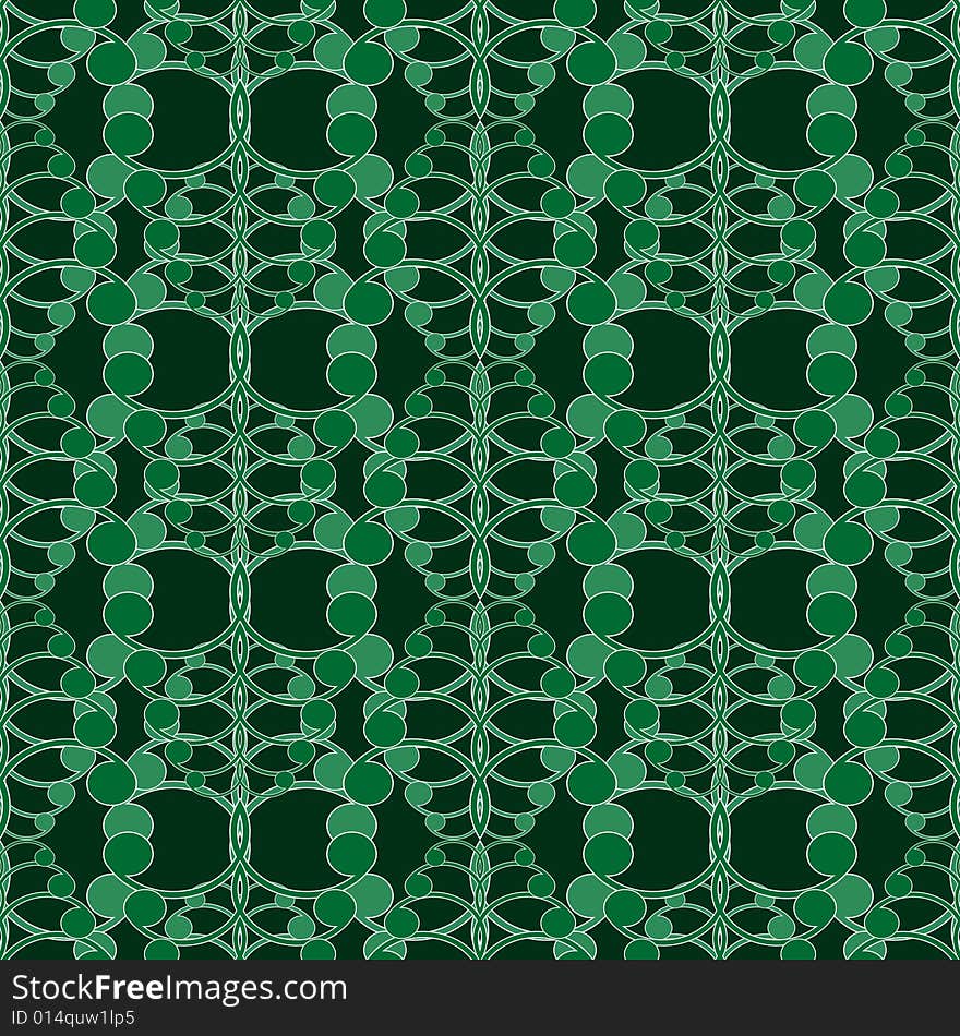 Seamless Green Ornament Pattern