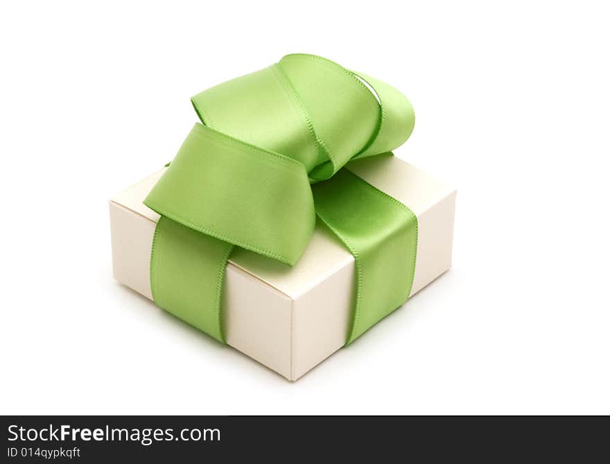 One  fancy gift box on white background