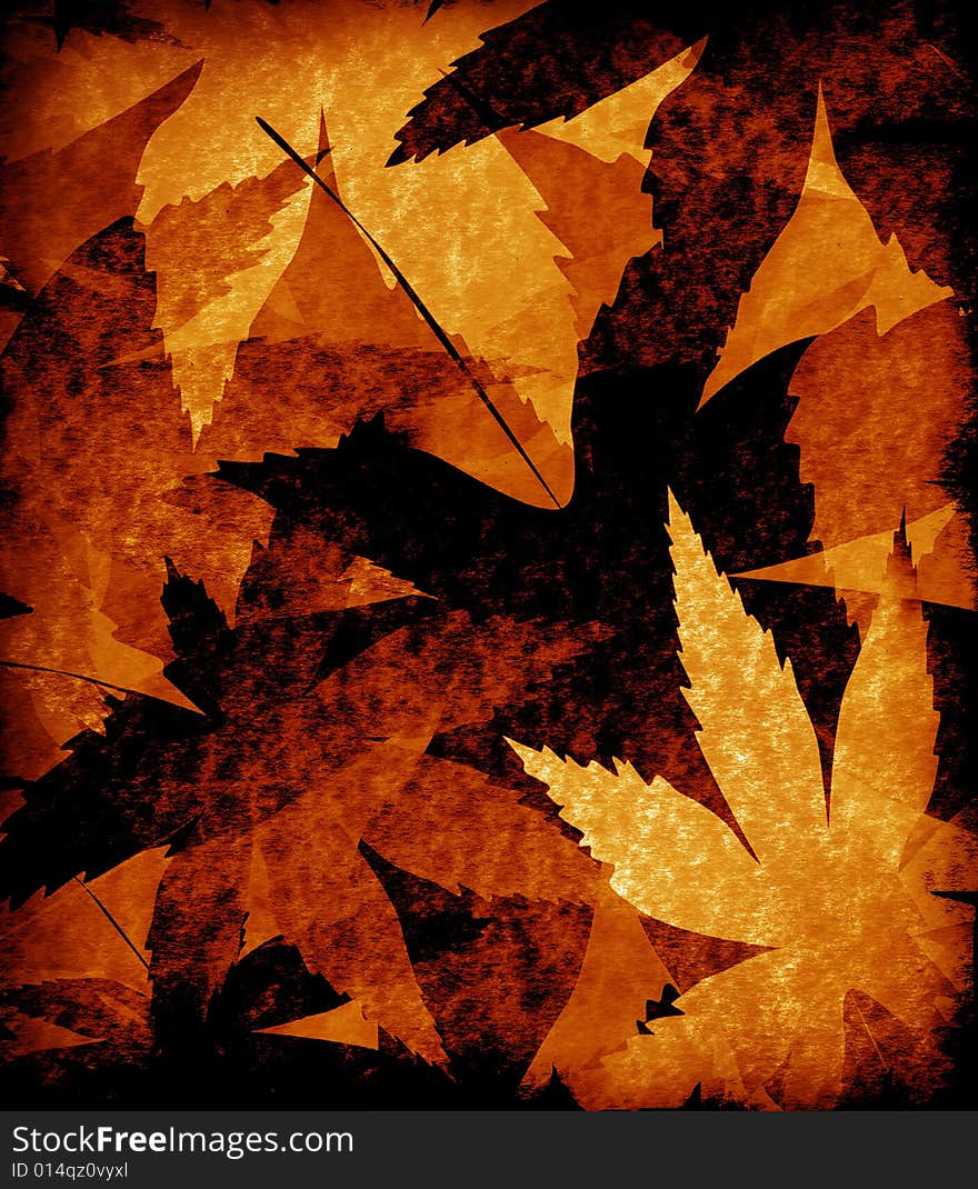 Leaves with old paper background