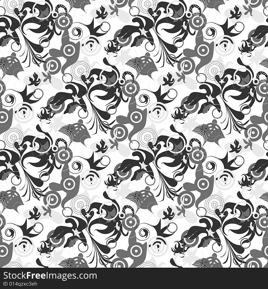 Seamless greyscale abstract vector background. Seamless greyscale abstract vector background