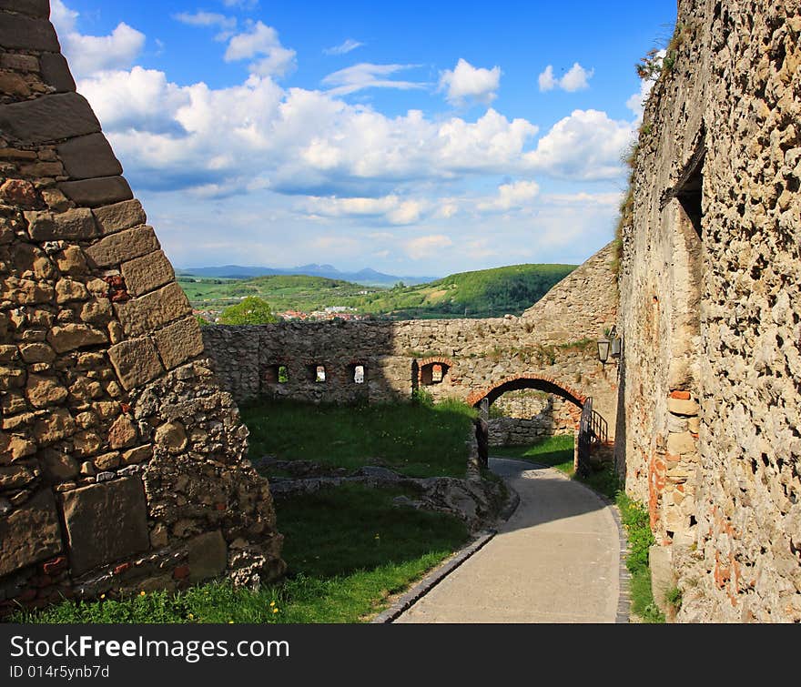 Trenchin castle in central Slovakia. Trenchin castle in central Slovakia