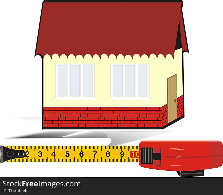 Measure Meter And House. Logo