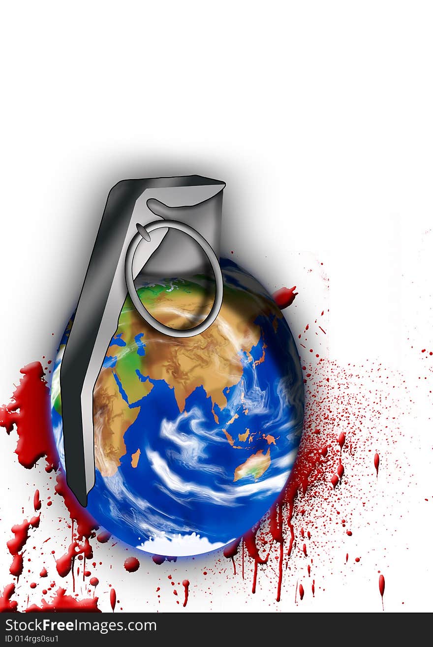 World Grenade. State of earth illustration