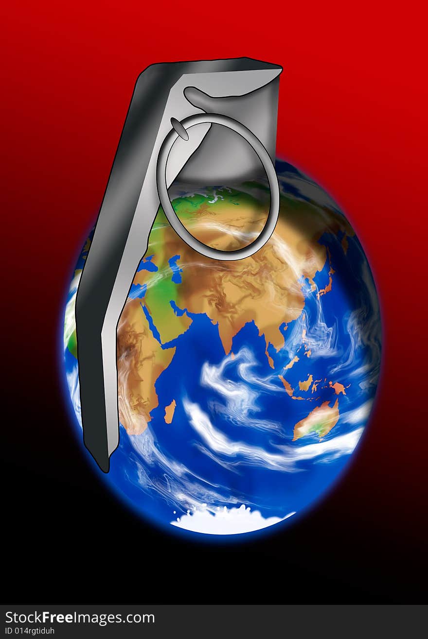 World Grenade. State of earth illustration