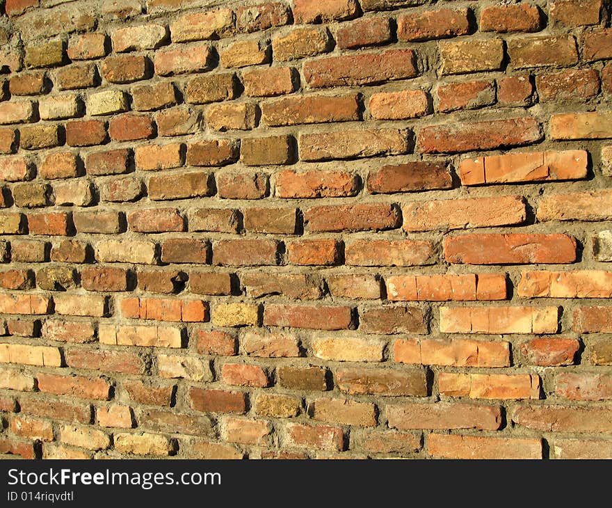 Photo of the medieval brick wall in fortress