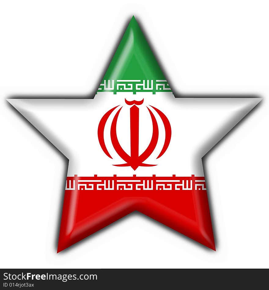 Iran button flag star shape