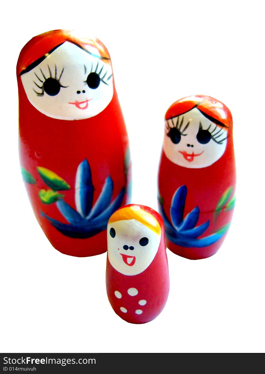 Family of tree matrioska Russian dolls. Family of tree matrioska Russian dolls