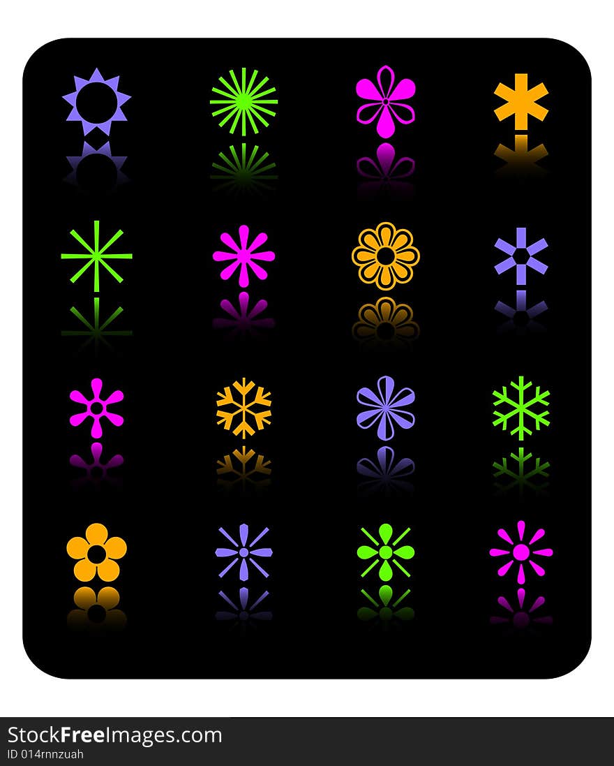 Color Snowflakes Set