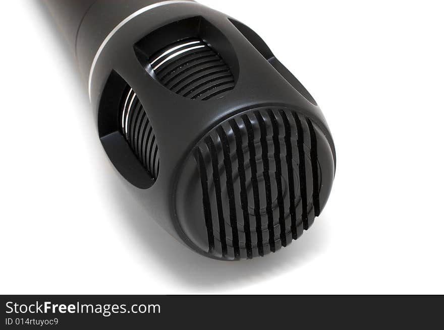 Modern black microphone closeup