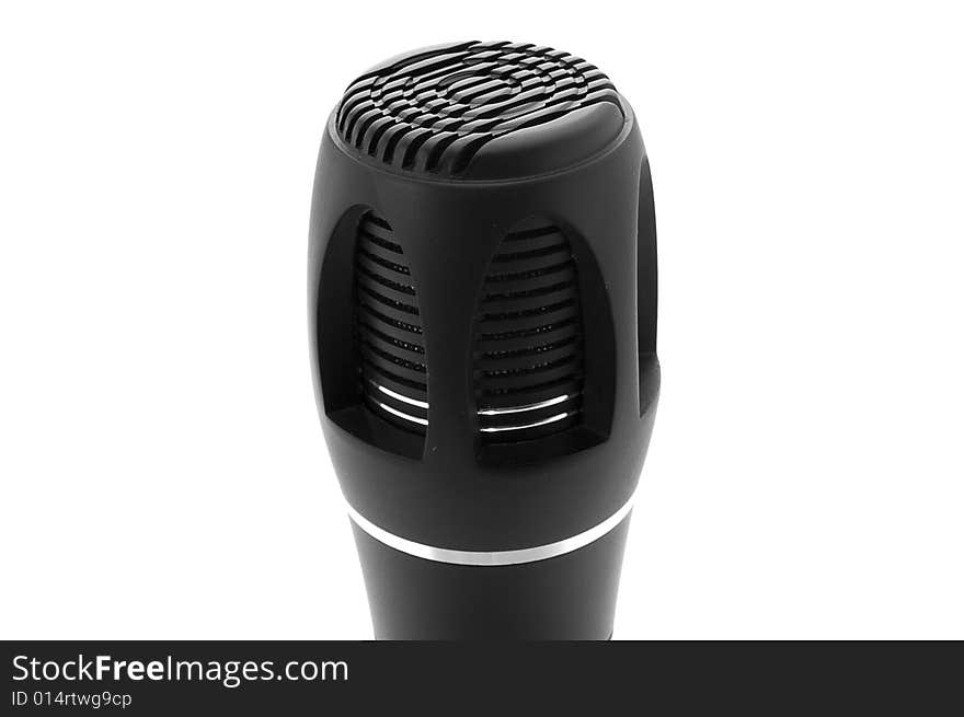 Modern black microphone closeup