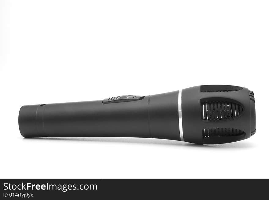 Modern Black Microphone Isolated