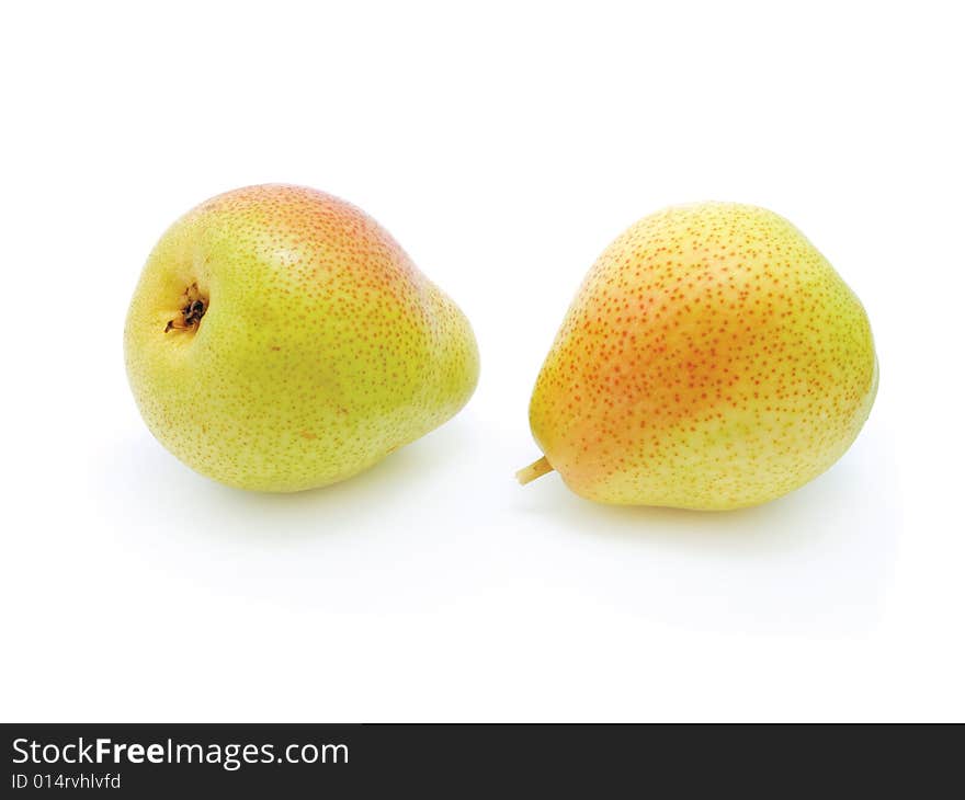 Two pears isolated on the white background.