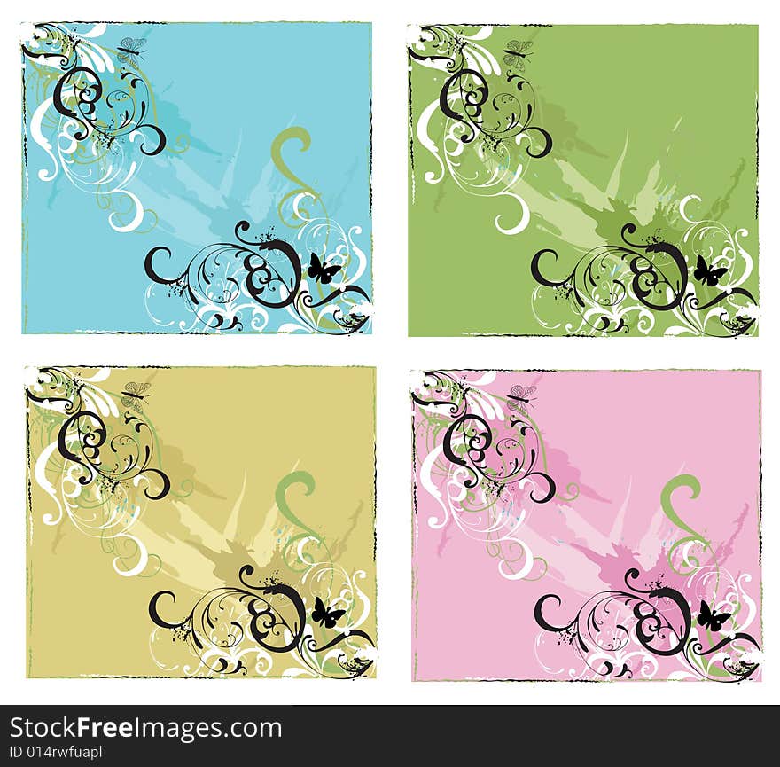 Set of decorative backgrounds with grungy patterns. Set of decorative backgrounds with grungy patterns