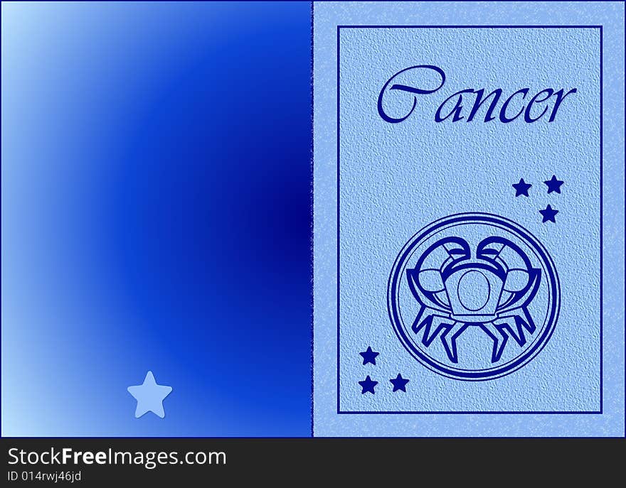 Cancer zodiac card- zodiac theme. Cancer zodiac card- zodiac theme