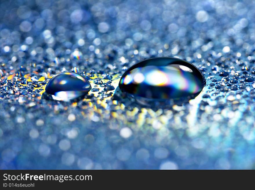 Close-up of water-drops on glass background